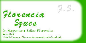 florencia szucs business card
