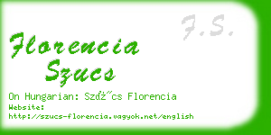 florencia szucs business card
